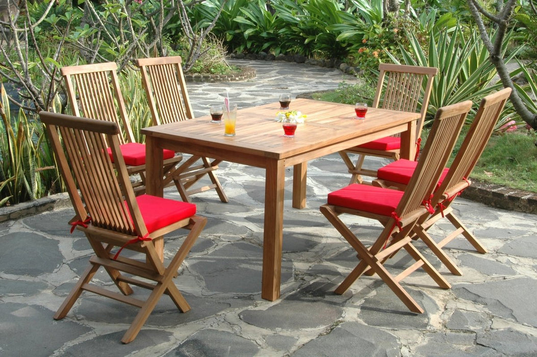 Teak Outdoor Dining Furniture - Montage (Table) & Bristol (6 Chairs) - Teak HQ™