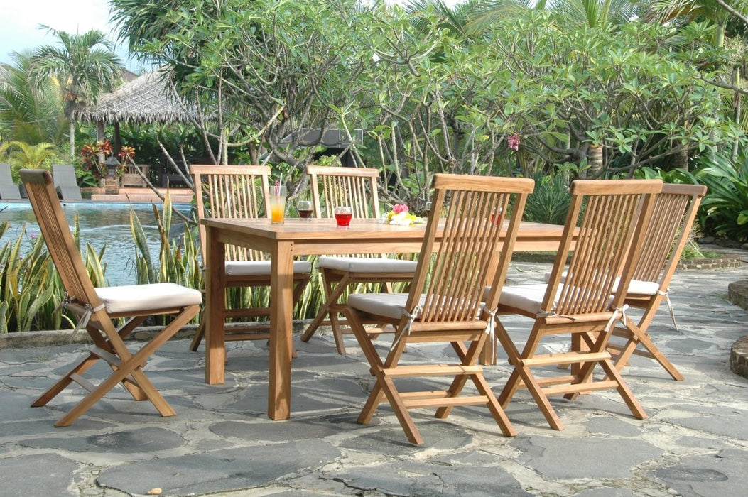Teak Outdoor Dining Furniture - Montage (Table) & Bristol (6 Chairs) - Teak HQ™