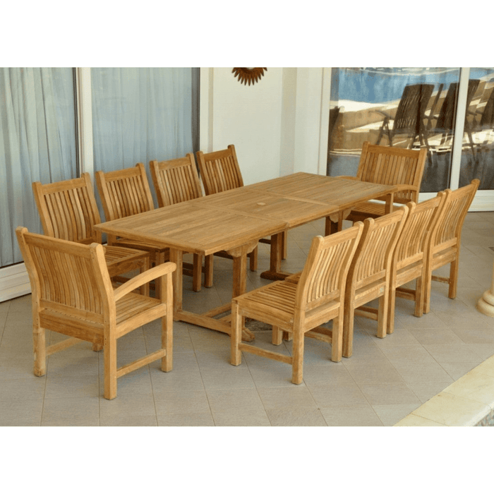 Teak Outdoor Dining Set for 10 - Bahama (Table) & Sahara (Chairs) - Teak HQ™
