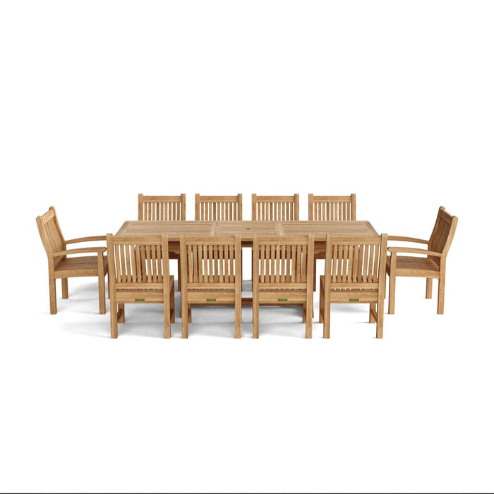 Teak Outdoor Dining Set for 10 - Bahama (Table) & Sahara (Chairs) - Teak HQ™