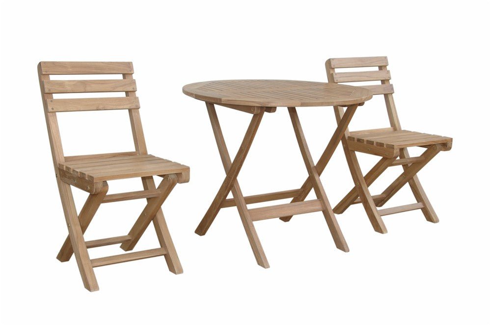Teak Outdoor Dining Set for 2 - Chester (Table) & Alabama (Chairs) - Teak HQ™