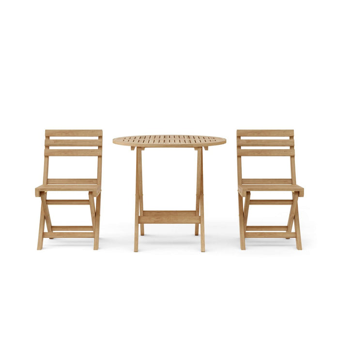 Teak Outdoor Dining Set for 2 - Chester (Table) & Alabama (Chairs) - Teak HQ™