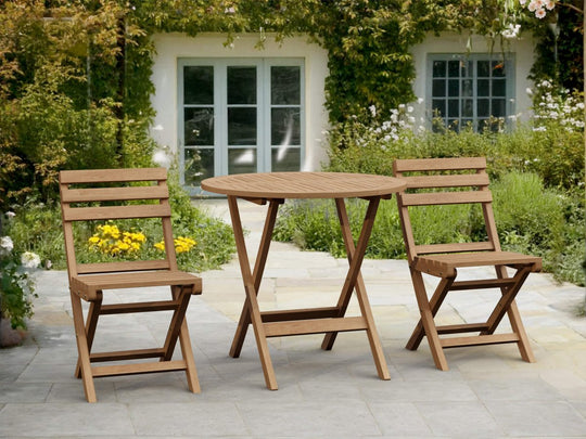 Teak Outdoor Dining Set for 2 - Chester (Table) & Alabama (Chairs) - Teak HQ™