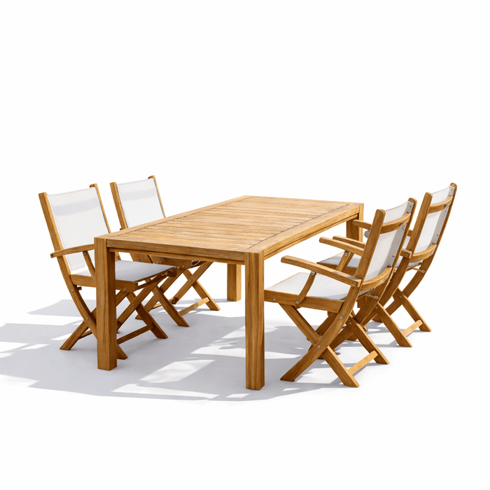 Teak Outdoor Dining Set For 4 - Comfort (Table) & Sailmate (Chairs) - Teak HQ™