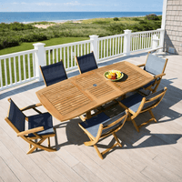 Teak Outdoor Dining Set For 6 - Family (Table) & Sailmate (Chairs)
