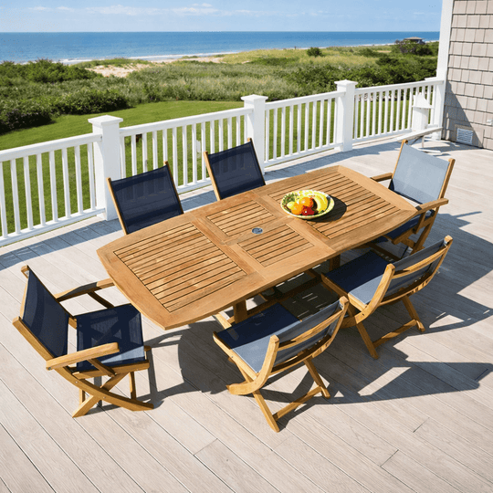 Teak Outdoor Dining Set For 6 - Family (Table) & Sailmate (Chairs) - Teak HQ™