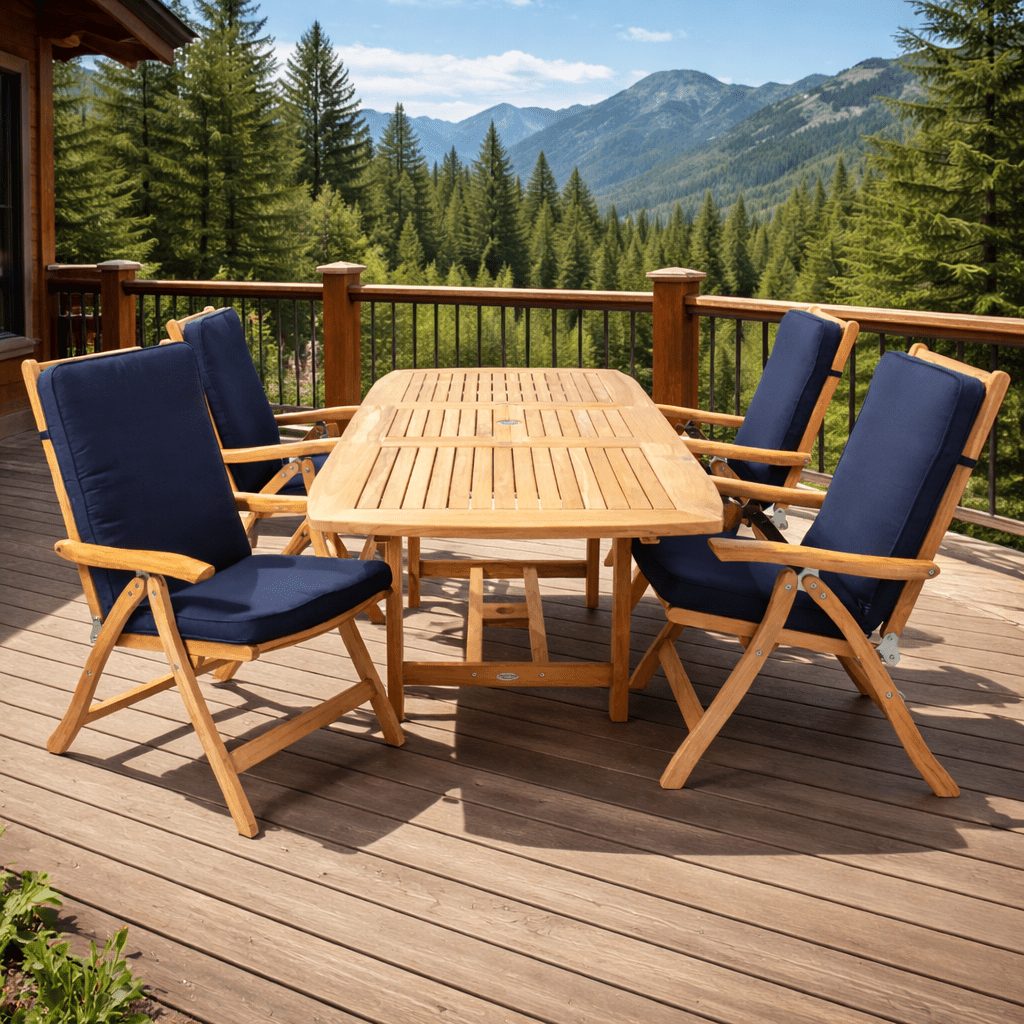 Teak Outdoor Dining Table and Chairs - Family (Table) & Estate (4 Chairs) - Teak HQ™