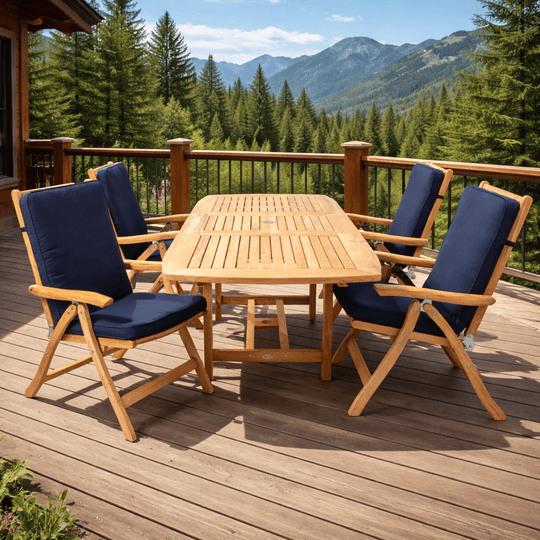 Teak Outdoor Dining Table and Chairs - Family (Table) & Estate (4 Chairs) - Teak HQ™