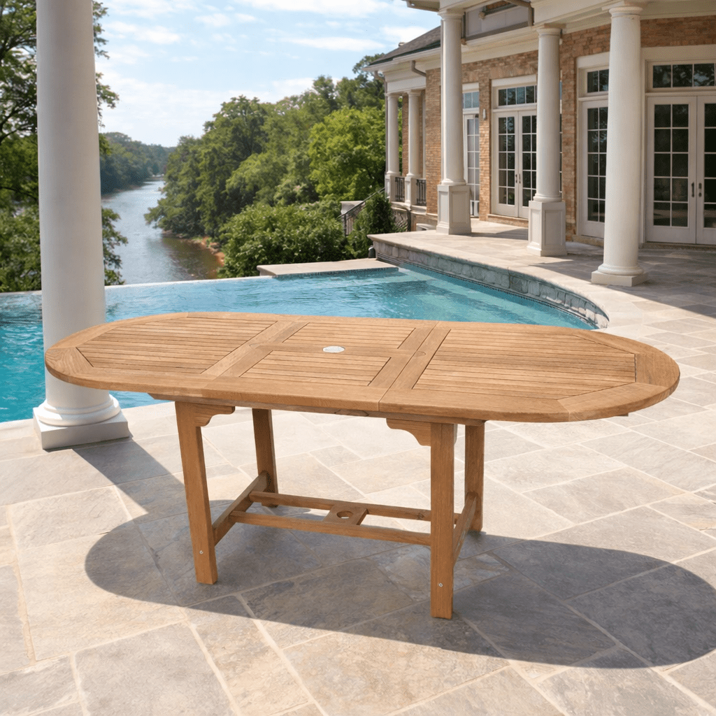 Teak Outdoor Dining Table for 10 (120