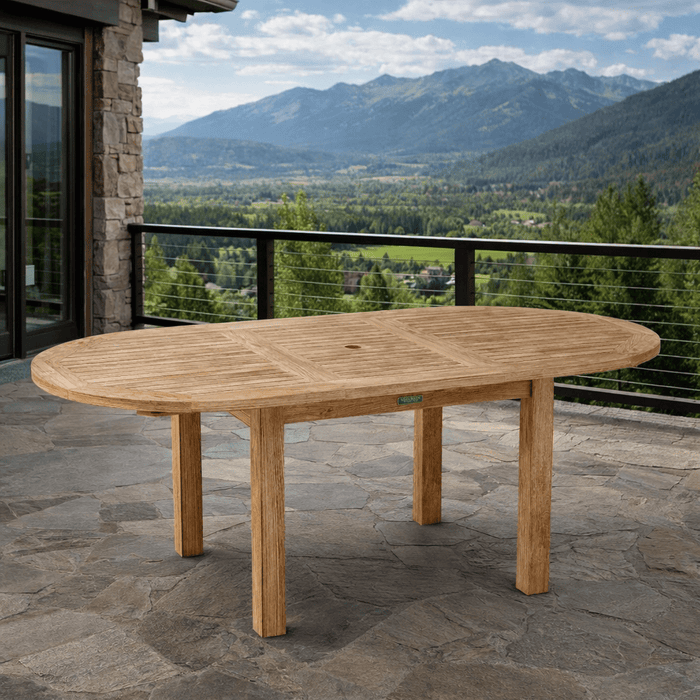 Teak Outdoor Dining Table for 6 (79" Long Oval) - Bahama - Teak HQ™