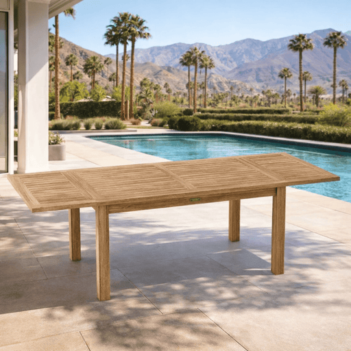 Teak Outdoor Extendable Table (95" Long Rectangle) - Bahama - Teak HQ™