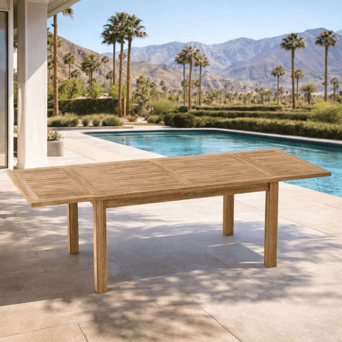 Teak Outdoor Extendable Table (95" Long Rectangle) - Bahama - Teak HQ™