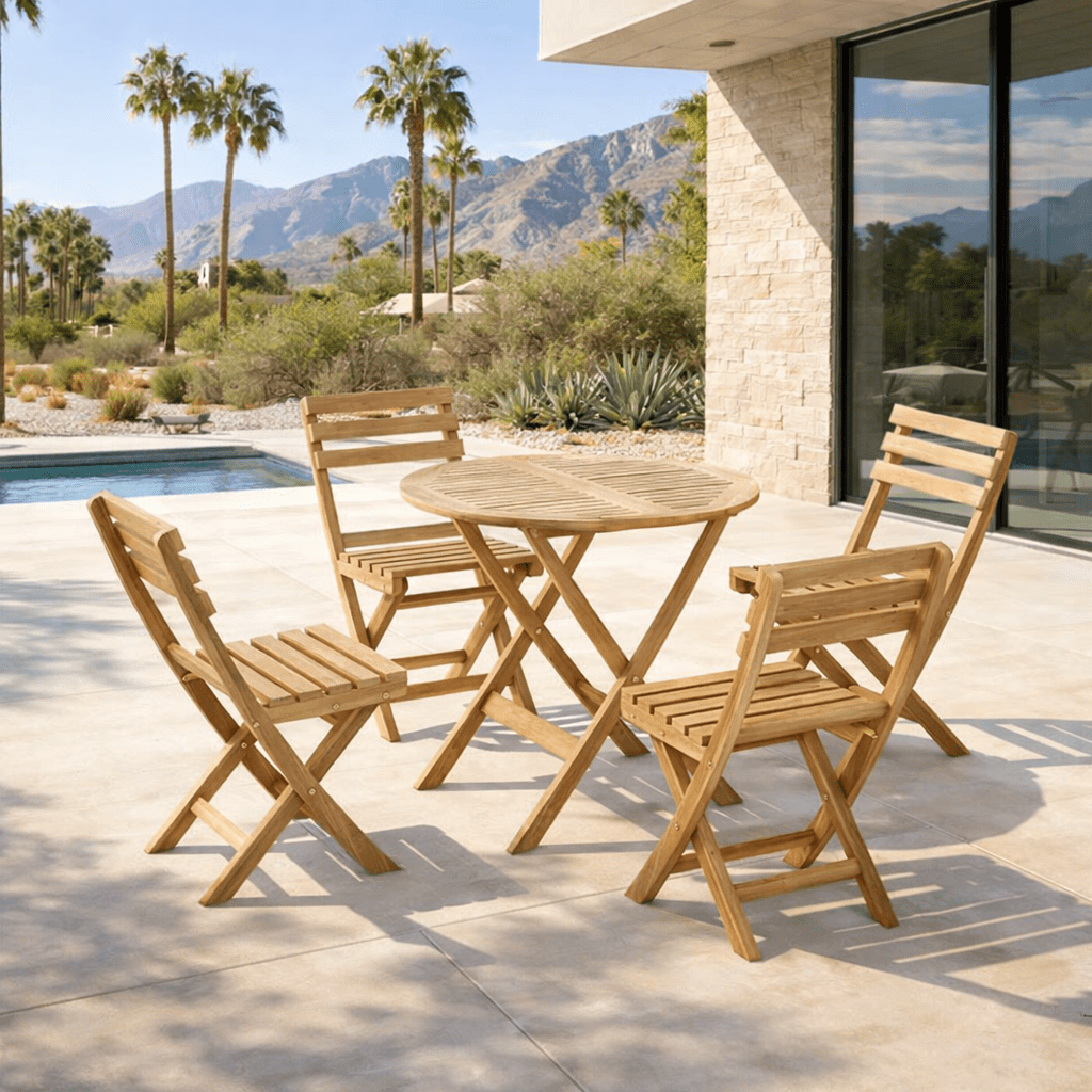 Teak Outdoor Furniture Dining Set - Chester (Table) & Alabama (4 Chairs) - Teak HQ™