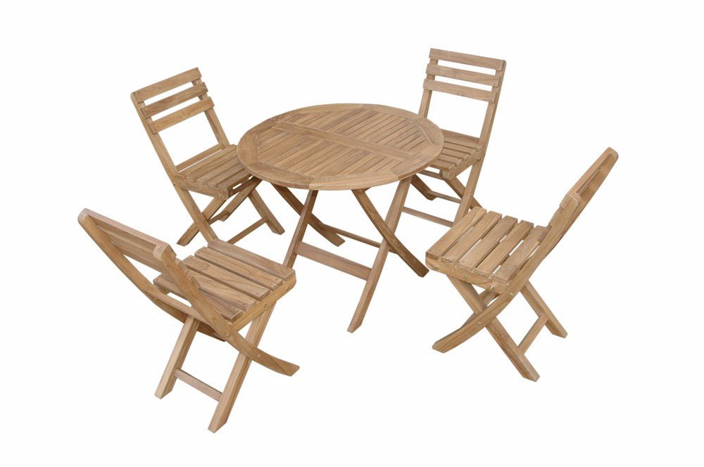 Teak Outdoor Furniture Dining Set - Chester (Table) & Alabama (4 Chairs) - Teak HQ™