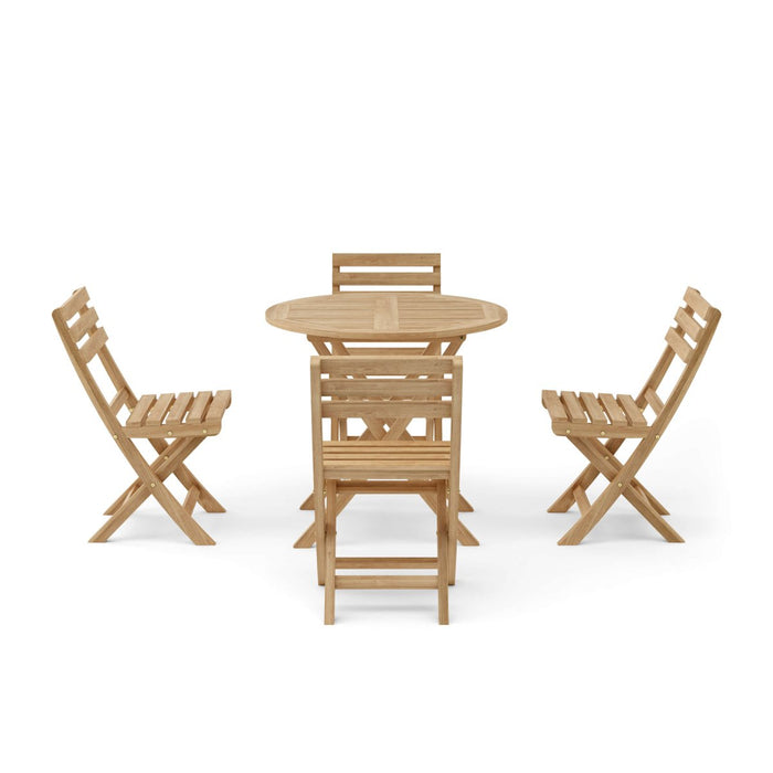 Teak Outdoor Furniture Dining Set - Chester (Table) & Alabama (4 Chairs) - Teak HQ™