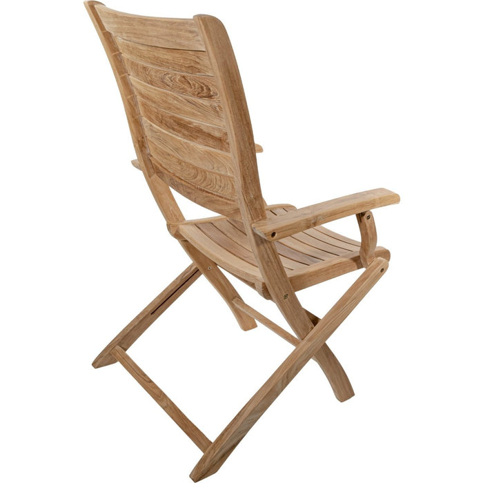 Teak Outdoor Patio Folding Chair With Arm Rests - Portico - Teak HQ™