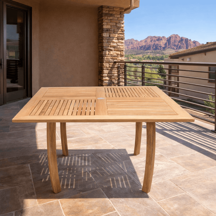 Teak Outdoor Patio Table (50" Square) - Dolphin - Teak HQ™