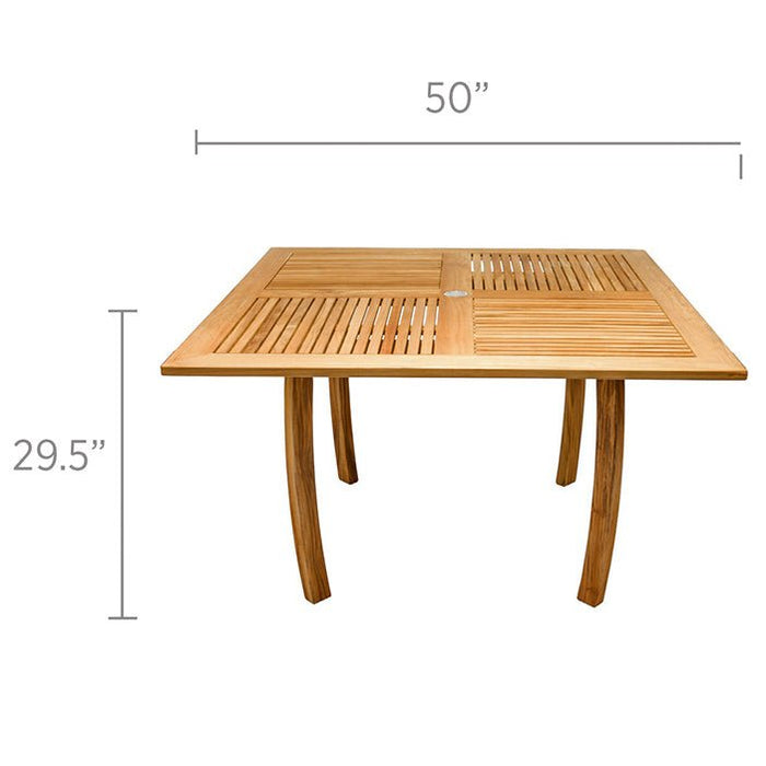 Teak Outdoor Patio Table (50" Square) - Dolphin - Teak HQ™