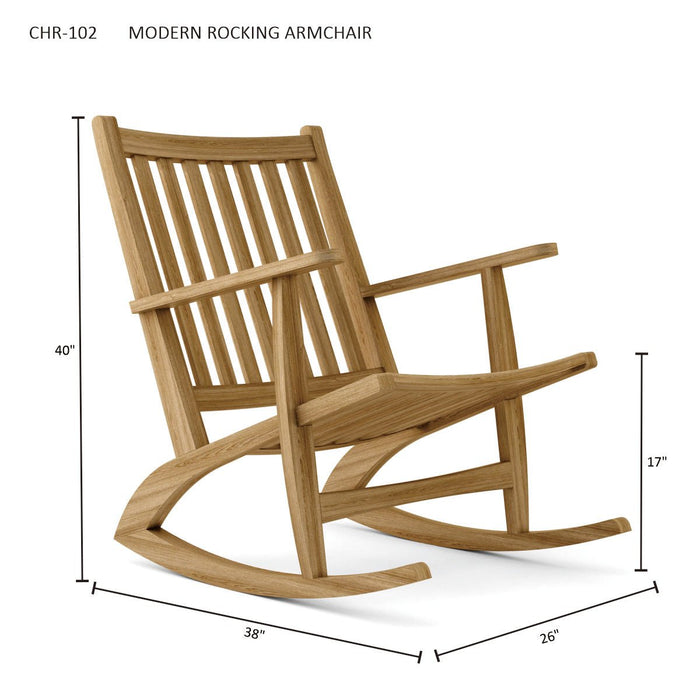 Teak Outdoor Rocker - Modern - Teak HQ™