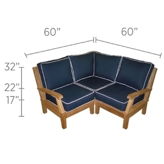 Teak Outdoor Sectional Furniture (Left End + Right End + Corner Combo) - Miami - Teak HQ™