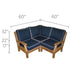 Teak Outdoor Sectional Furniture (Left End + Right End + Corner Combo) - Miami - Teak HQ™