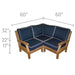 Teak Outdoor Sectional Furniture (Left End + Right End + Corner Combo) - Miami - Teak HQ™