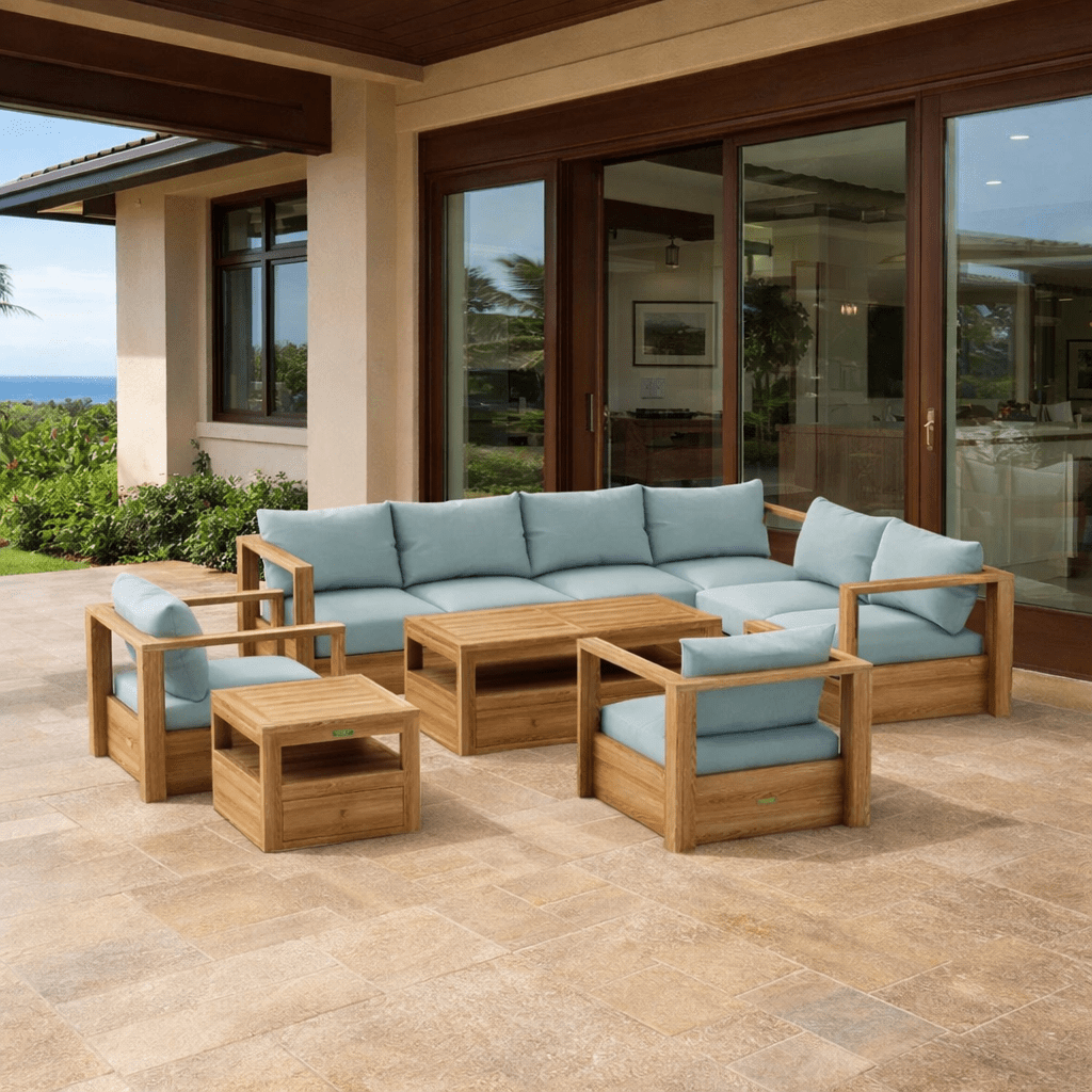 Teak Outdoor Sectional Set - Copacabana 7 - Piece Modular Set - Teak HQ™