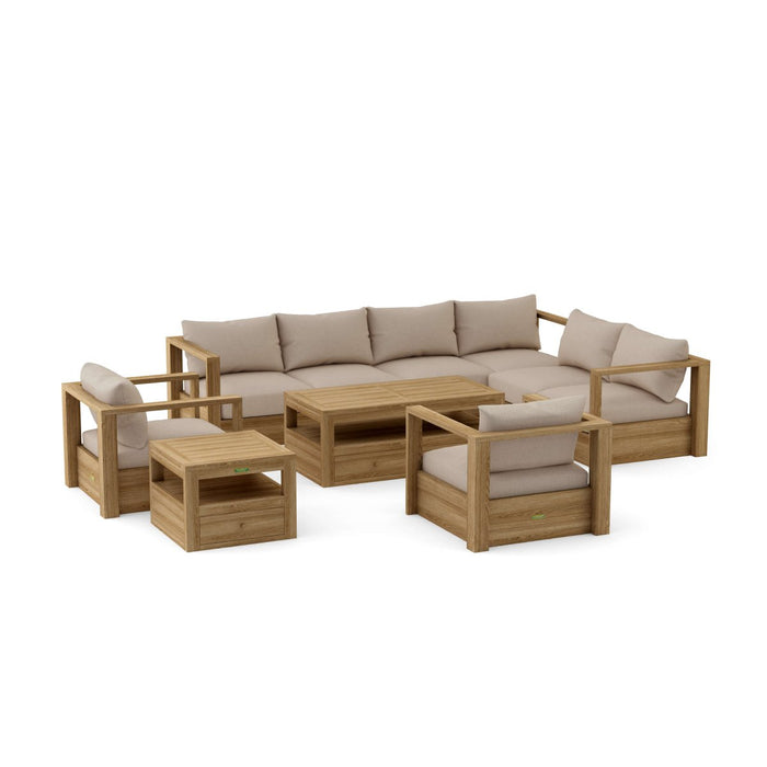 Teak Outdoor Sectional Set - Copacabana 7 - Piece Modular Set - Teak HQ™