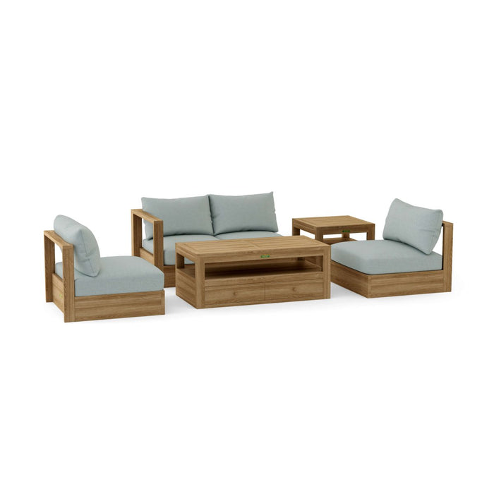 Teak Outdoor Sectional Sofa - Copacabana 5 - Piece Modular Set - Teak HQ™