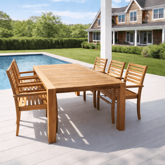 Teak Outdoor Set - Comfort (Table) & Avant (6 Chairs) - Teak HQ™