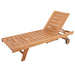 Teak Outdoor Sun Lounger With Adjustable Seat & Slide - Out Side Table - Portico - Teak HQ™