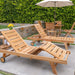 Teak Outdoor Sun Lounger With Adjustable Seat & Slide - Out Side Table - Portico - Teak HQ™