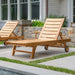 Teak Outdoor Sun Lounger With Adjustable Seat & Slide - Out Side Table - Portico - Teak HQ™
