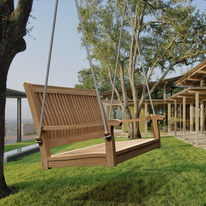 Teak Outdoor Swing - Del - Amo (48" Straight Back) - Teak HQ™