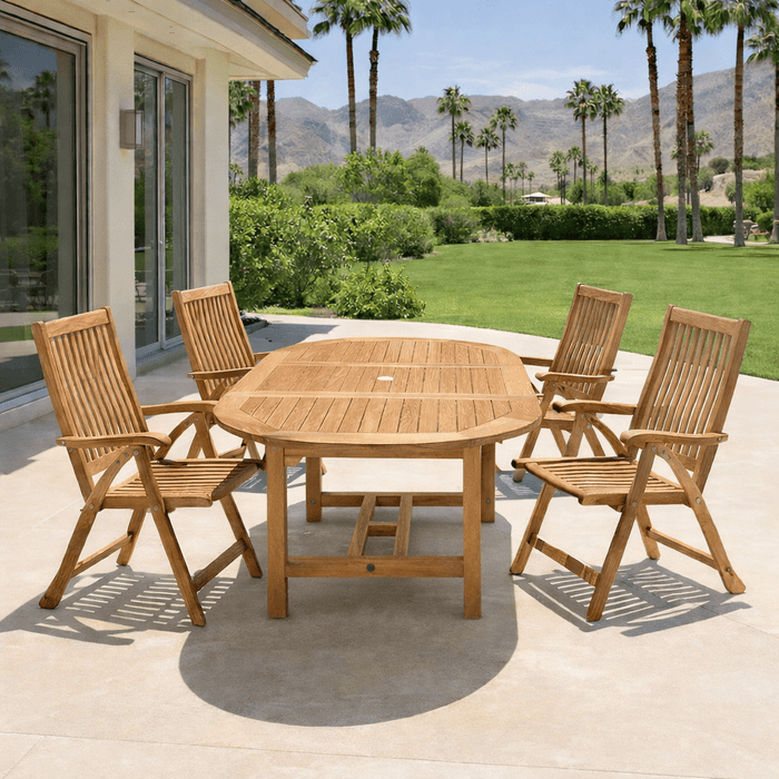 Teak Outdoor Table and Chairs - Family (Table) & Estate (4 Chairs) - Teak HQ™