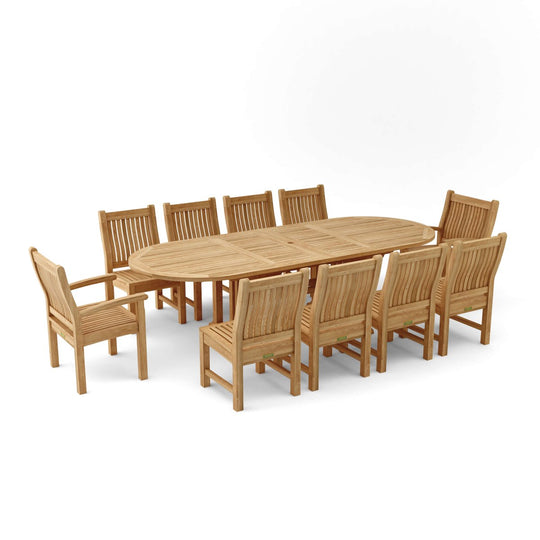 Teak Oval Dining Table and Chairs (10) - Sahara - Teak HQ™