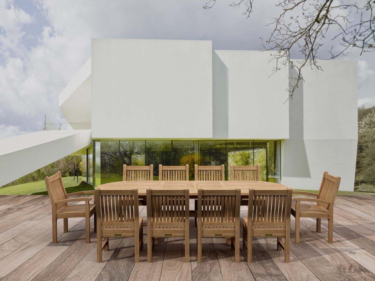 Teak Oval Dining Table and Chairs (10) - Sahara - Teak HQ™
