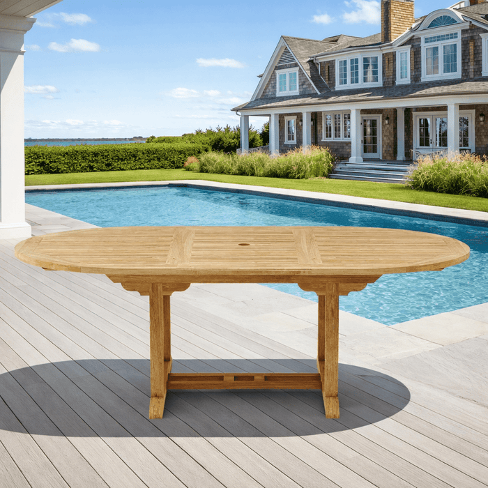 Teak Oval Outdoor Dining Table (87" Long) - Bahama - Teak HQ™