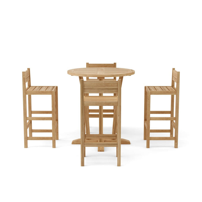 Teak Patio Bar Set - Descanso (Table) & Sedona (4 Chairs) - Teak HQ™