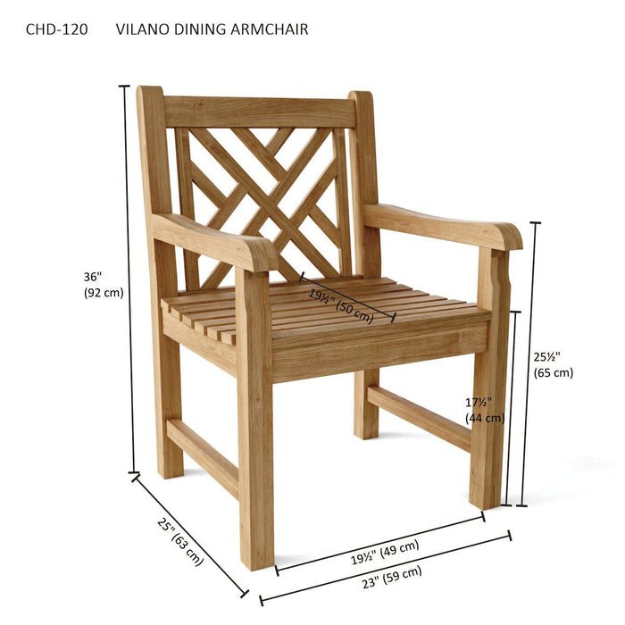 Teak Patio Chair With Arms - Vilano - Teak HQ™