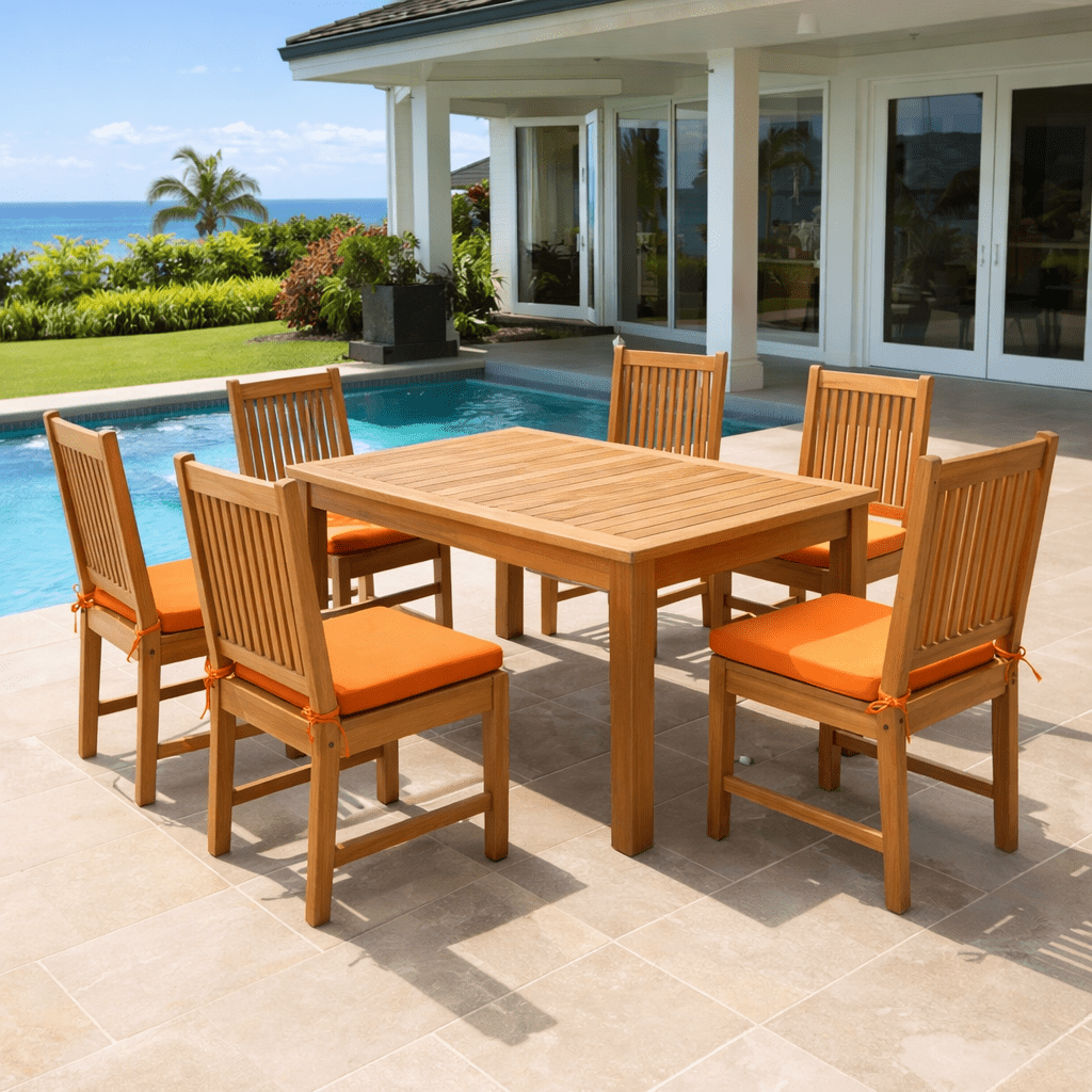 Teak Patio Dining Set - Montage (Table) & Saratoga (6 Chairs) - Teak HQ™