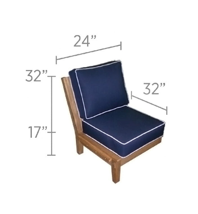 Teak Patio Furniture Sectional (Center Insert Piece) - Miami - Teak HQ™