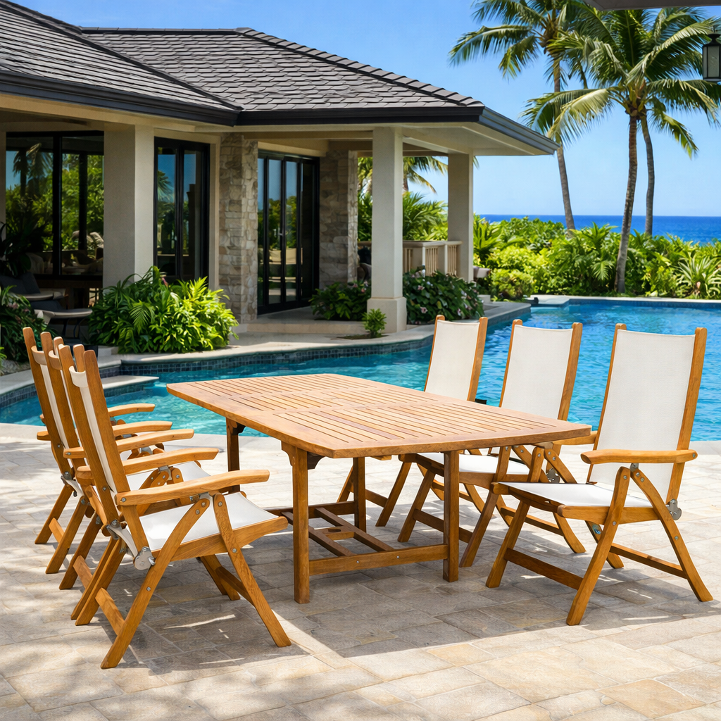 Teak Patio Set - Family (Table) & Florida (6 Chairs) - Teak HQ™
