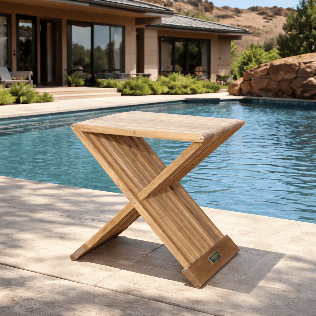 Teak Patio Side Table (16