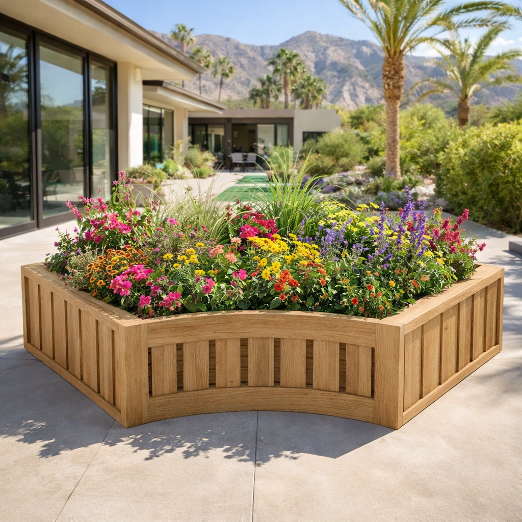 Teak Planter - Arena (Curved) - Teak HQ™