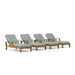 Teak Pool Chairs Set - Brianna 4 - Piece Lounger Set - Teak HQ™