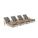 Teak Pool Chairs Set - Brianna 4 - Piece Lounger Set - Teak HQ™