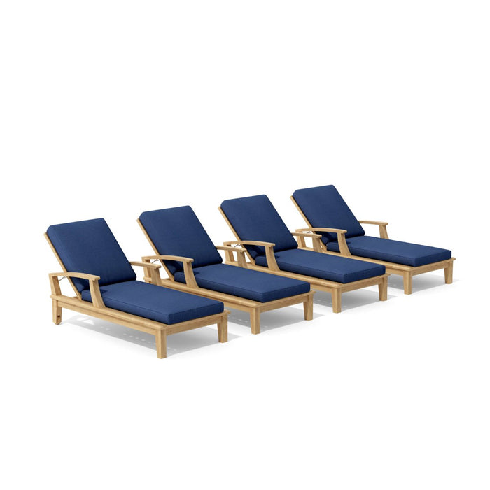 Teak Pool Chairs Set - Brianna 4 - Piece Lounger Set - Teak HQ™