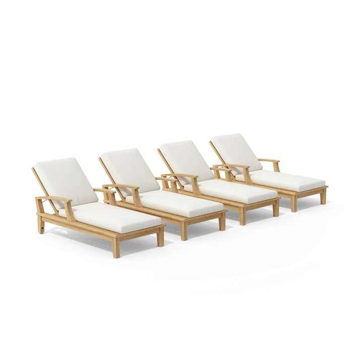 Teak Pool Chairs Set - Brianna 4 - Piece Lounger Set - Teak HQ™