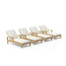 Teak Pool Chairs Set - Brianna 4 - Piece Lounger Set - Teak HQ™